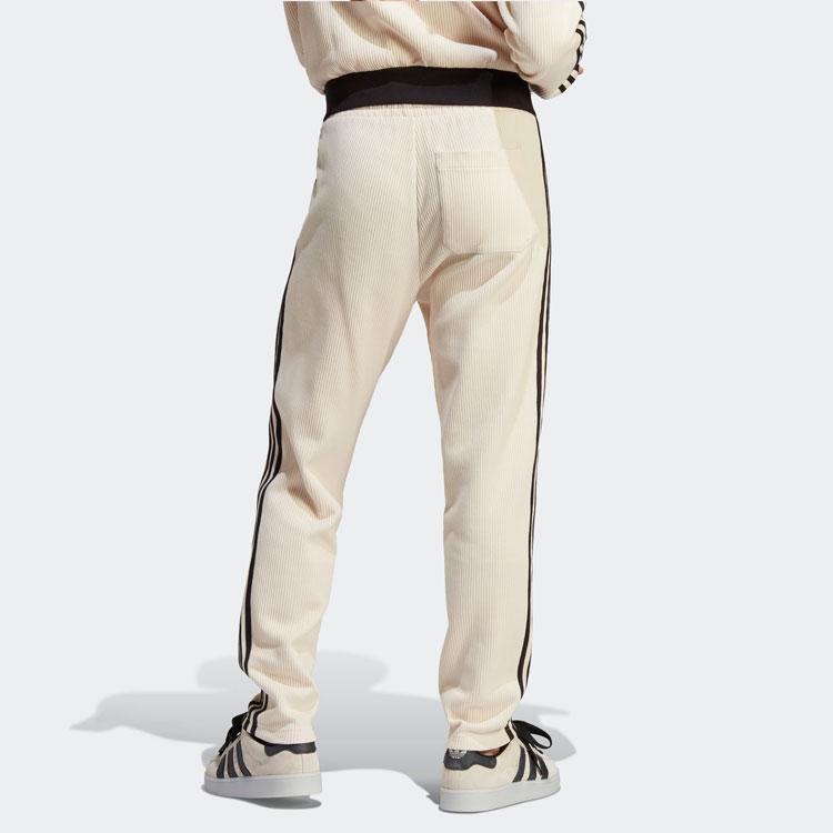 Adidas Originals Adicolor Waffle Beckenbauer Striped Print Casual Straight-Leg Pants Men Bottoms White HR3308