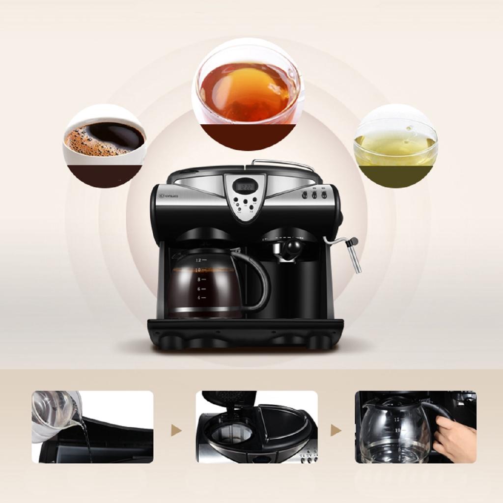 1850W 1.5L LCD Screen Automatic Espresso Coffee Machine American Cafe Maker Coffee Pot Steam Bubble Milk Frother