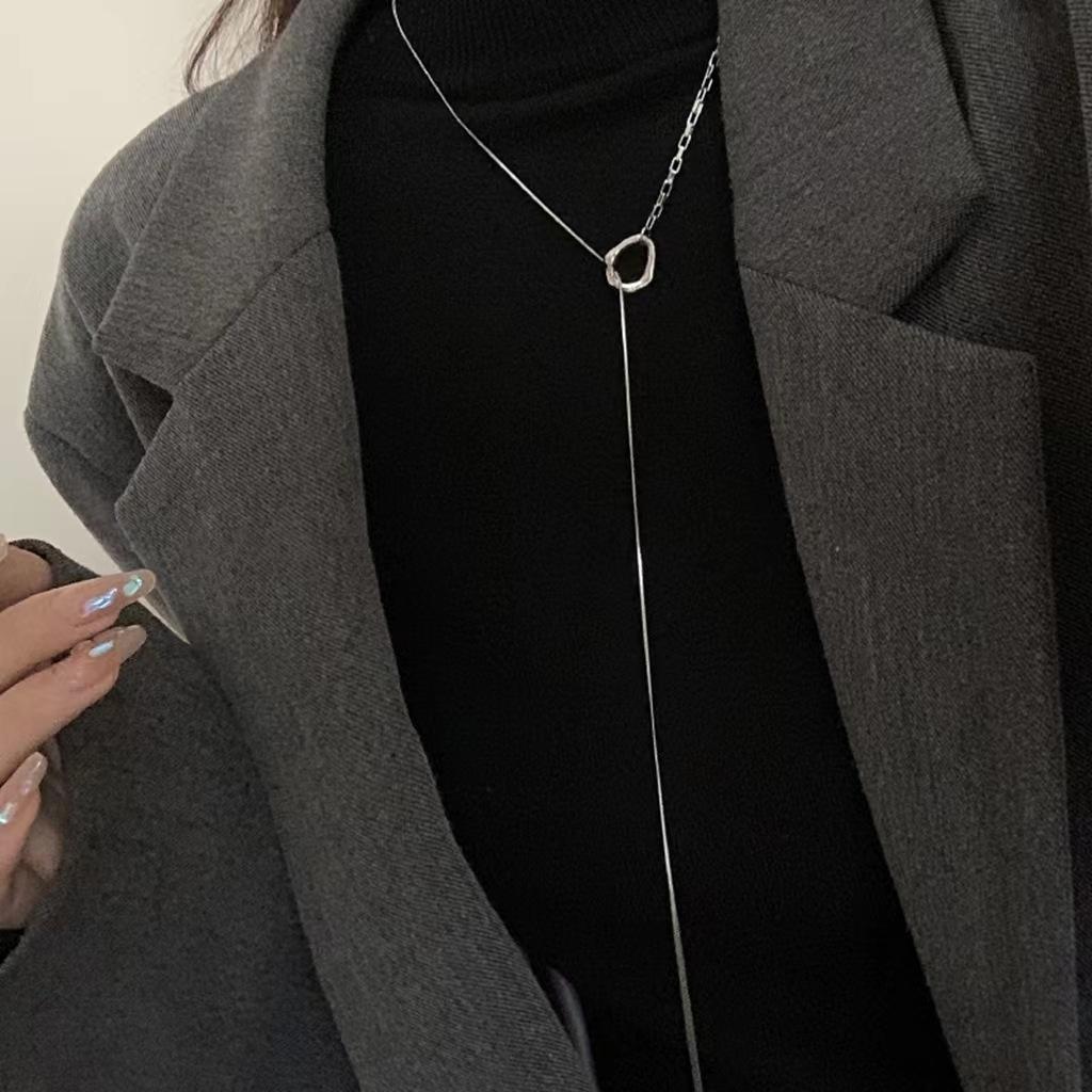 Punk Popular Geometric Sweater Box Chain Female Long Necklace for Women Adjustable Fine Jewelry Wedding Party Birthday Gifts