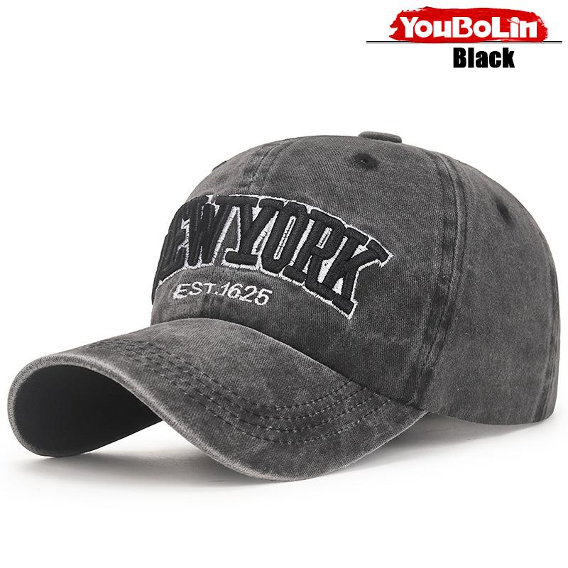 New Soft-Top Washed Retro Coated Fabric Baseball Cap 3D Embroidered Sun Hat Distressed And Faded Truck Driver Caps Dad Hats