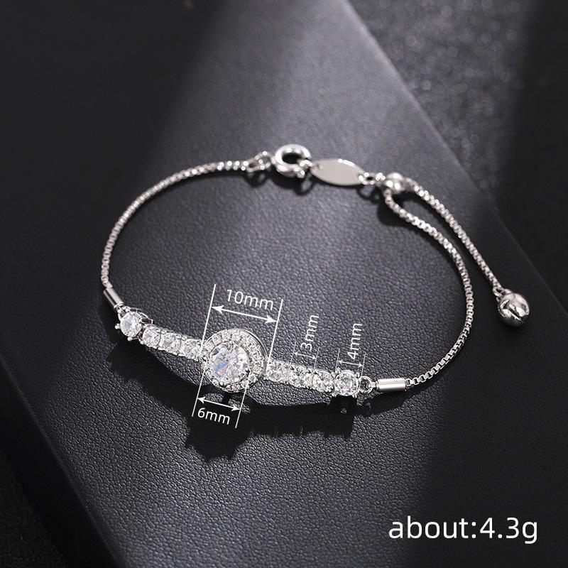 Women'S Bracelets, Fashion Personality, Daily Elegance Accessories, Round Zircon Sparkling Jewelry.