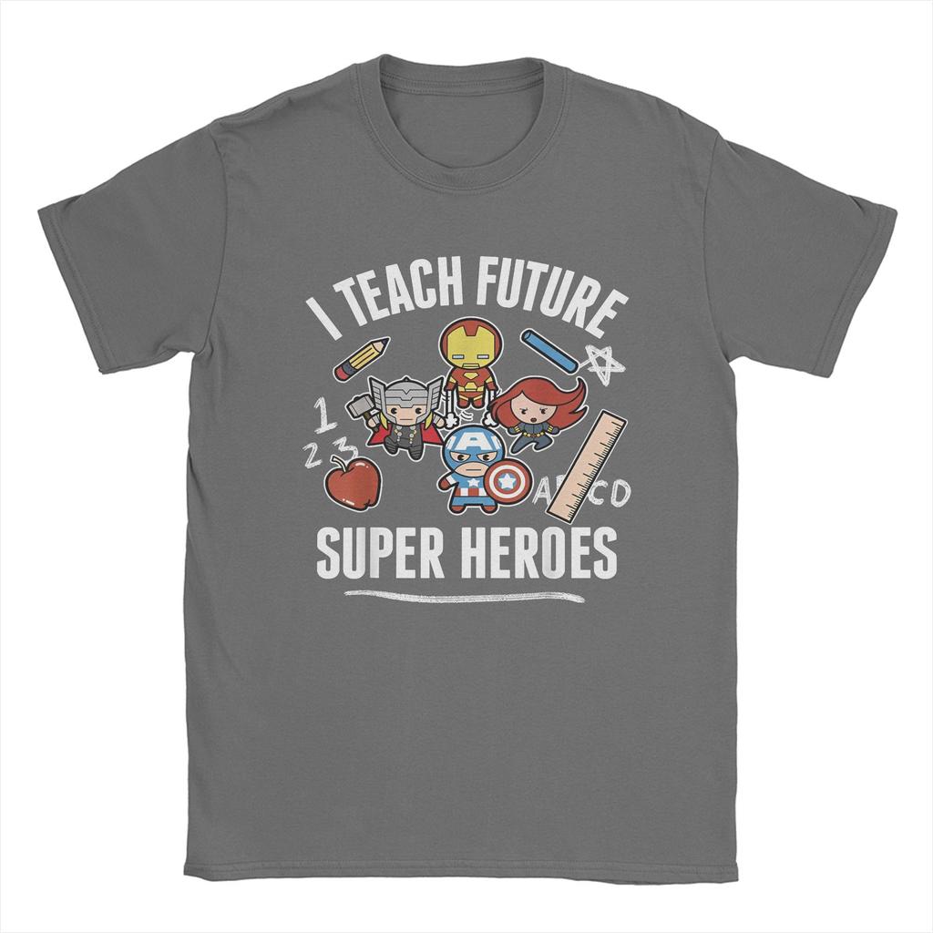 Avengers I Teach Super Heroes T-Shirt for Men Cute Funny Novelty Pure Cotton Tees Crew Neck Short Sleeve T Shirt 6XL merchandise