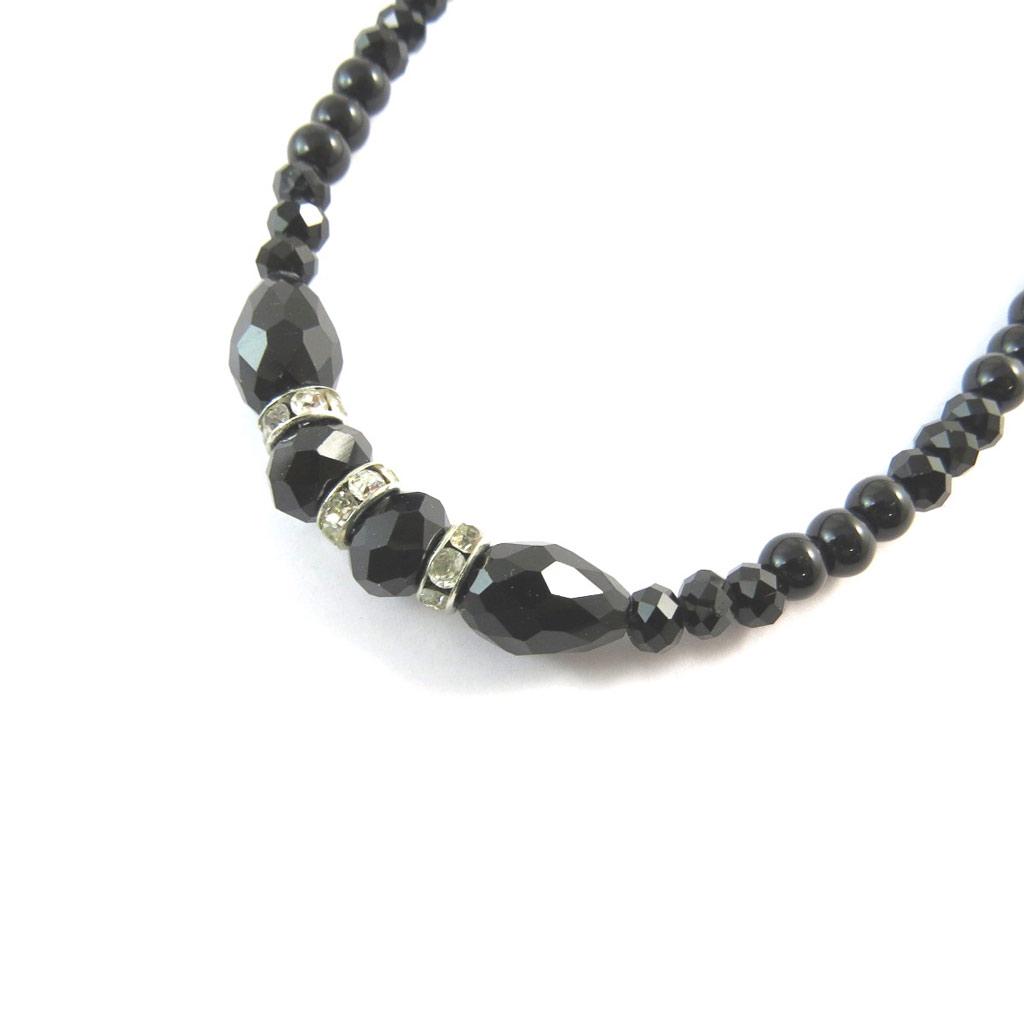 Les Trésors De Lily [N8853] - Black Silver 'Sissi' Necklace