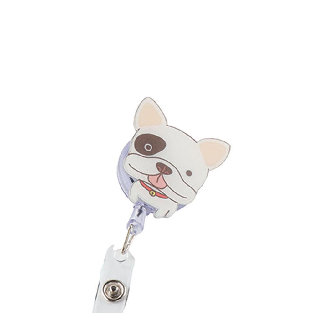 Cartoon Animals Dog Badge Holder Retractable Easy Pull Buckle Nurse Badge Reel Doctor Students