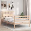 Vidaxl Bed Frame with Headboard, 100X200 Cm, Solid Wood