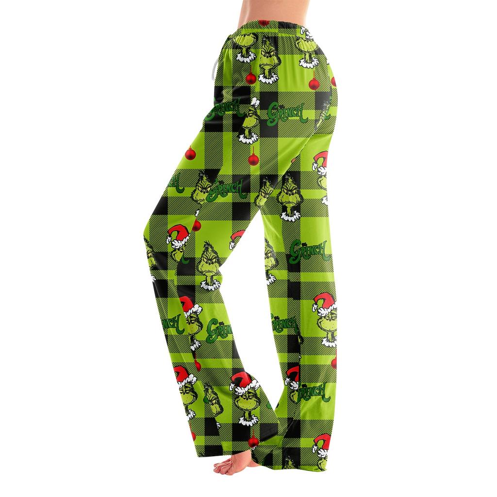 Pajama Pants Sleepwear Casual Drawstring Elastic Waist Pants Comfy Straight Yoga Loose Trousers