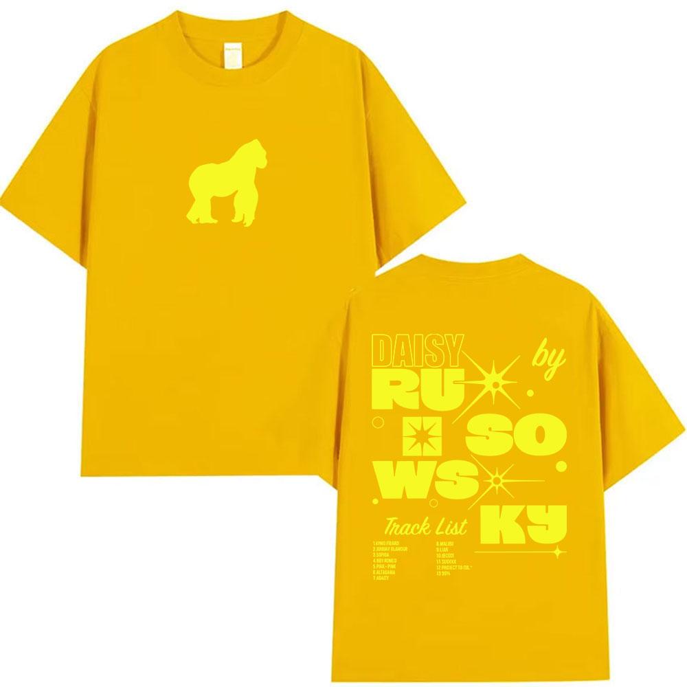 Rapper Rusowsky Daisy Tour 2025 Fans T Shirt Men Women Vintage Fashion Clothing Tshirts Summer Casual Oversized Cotton Tshirt