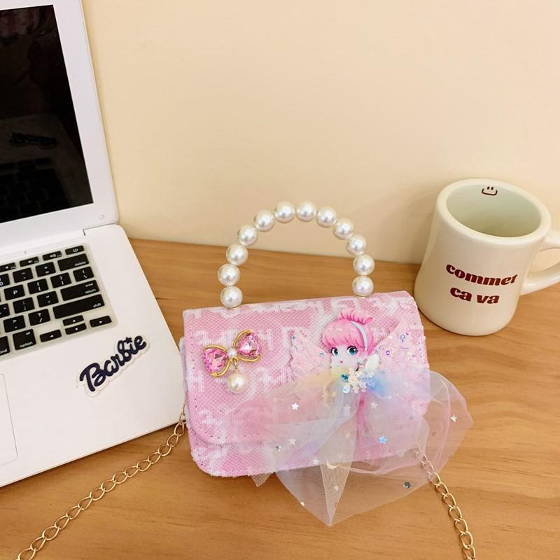 Stylish Charming And Handbag For Girls Featuring Princess Theme And Bow Adorable
