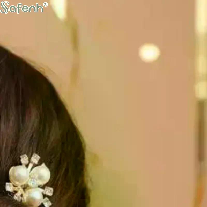 10Pcs Small Sparkling Rhinestone Flower-Shaped Hairpin Decoration For Women Girls Headdress Hair Accessories