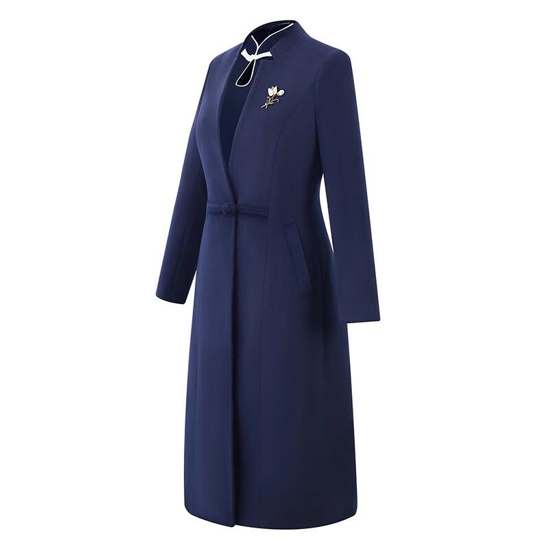 Tluoman Women's New Chinese Style Wool Blend Mid-length Coat