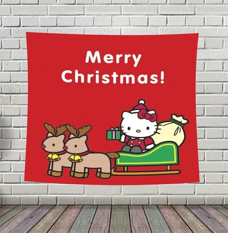 Christmas Pattern Tapestry Home Bedroom Living Room Wall Decoration Santa Claus