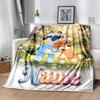 Bluey's Playful Pals Personalized Name Blanket Multi-purpose Personalized Blanket Soft & Cozy Versatile for Office Chair Picnics Sofa Bed