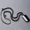 Obsidian Pendant Couple Style Ping an Brand Necklace Pendant Sweater Chain