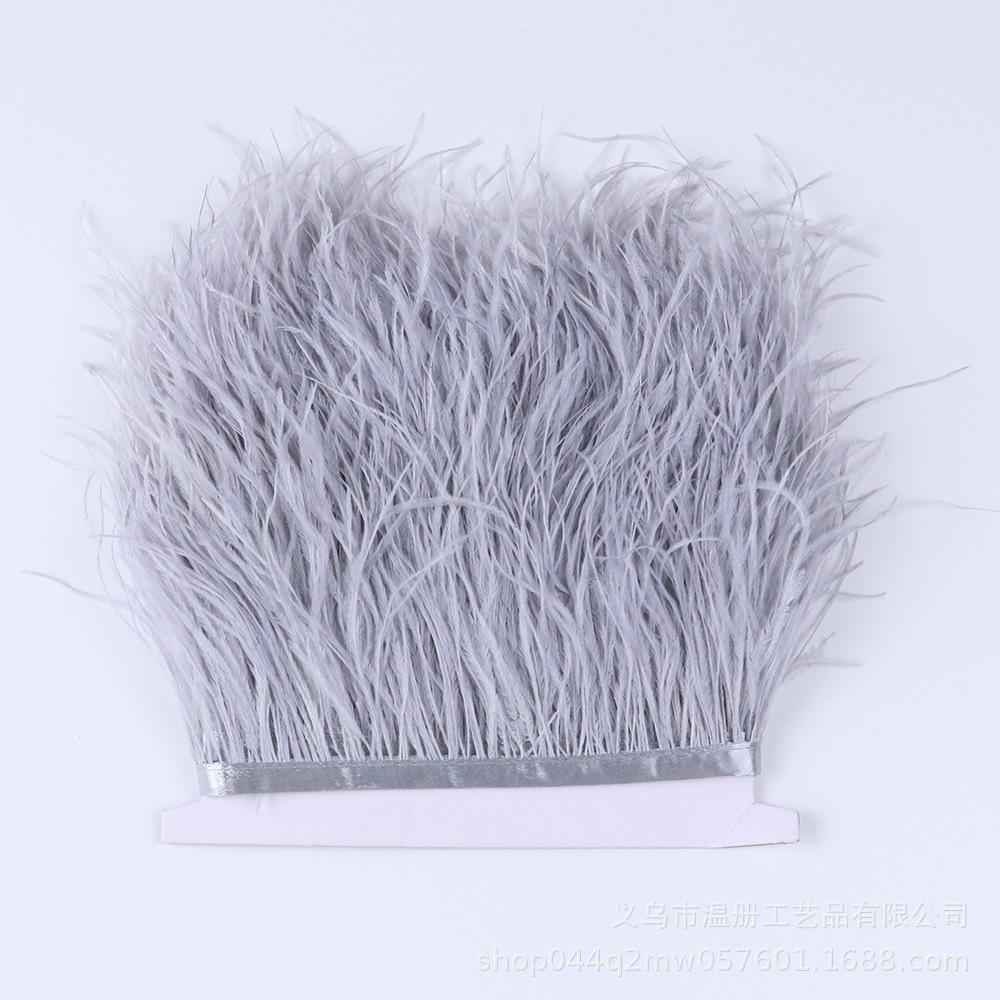 8-10Cm Ostrich Trim Khaki Feather Ribbon Fringe For Sewing High Quality Plumas Crafts Costumes Party Decoration