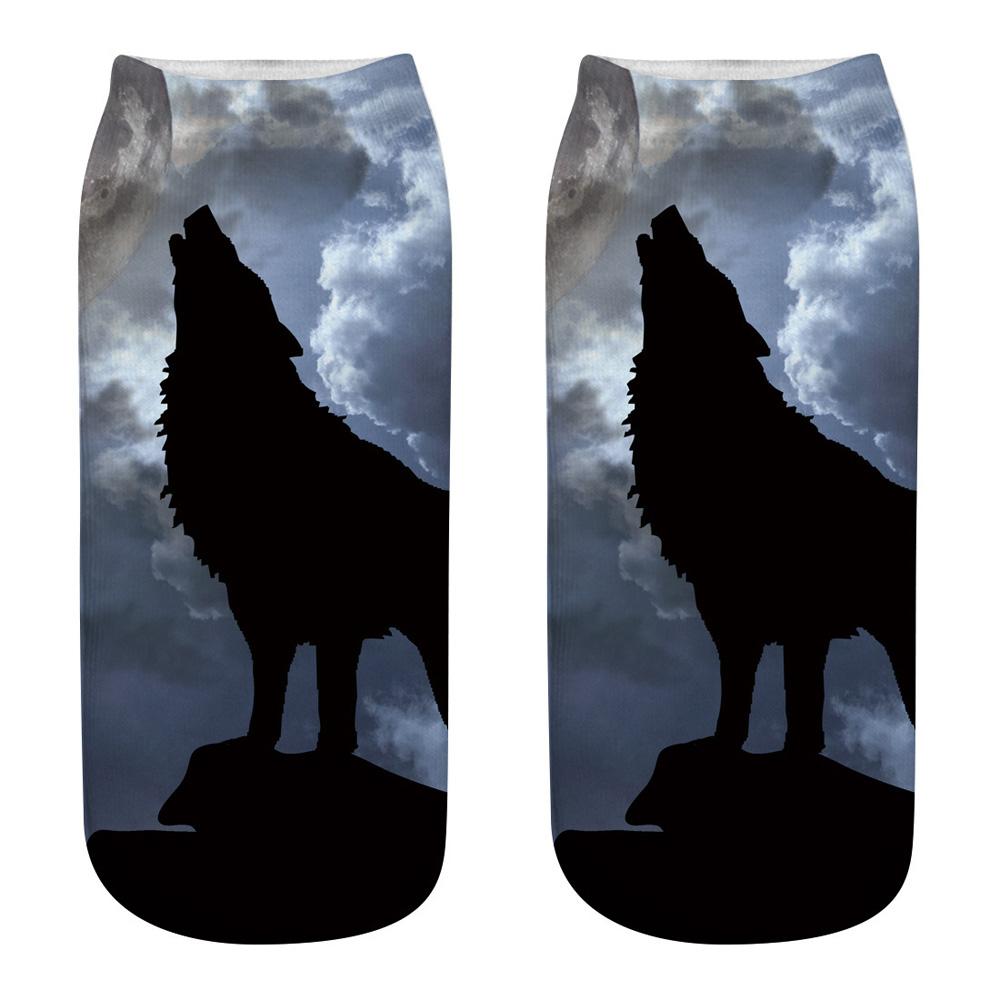 Wild Wolf Series Unisex Sox Women's Funny Cartoon Animal Cute 3D Print Ankle Socks  Fashion Punk Gothic Club Sokken