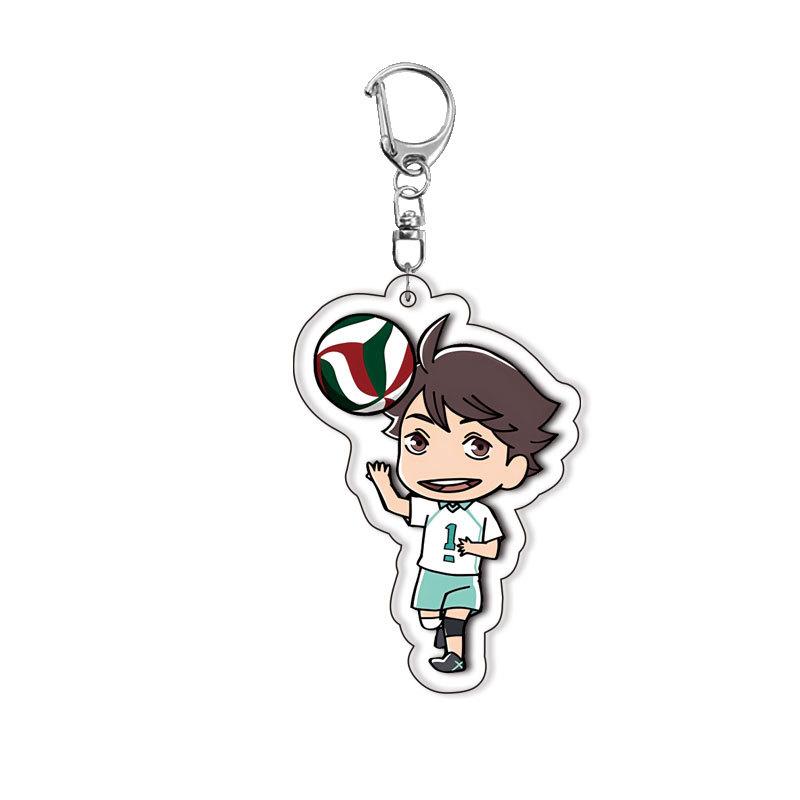 Volleybal Anime Sleutelhanger Haikyuu Rugzak Bedeltje Acryl Sleutelhanger Hinata Shoyo Kageyama Tobio Anime Merchandise Volleybal Jongens 55mm gray
