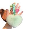 Fur Heart Ball Keychain Women Girl Creative Bag Pendant Cute Plush Toy Keyring Valentines Day Gifts