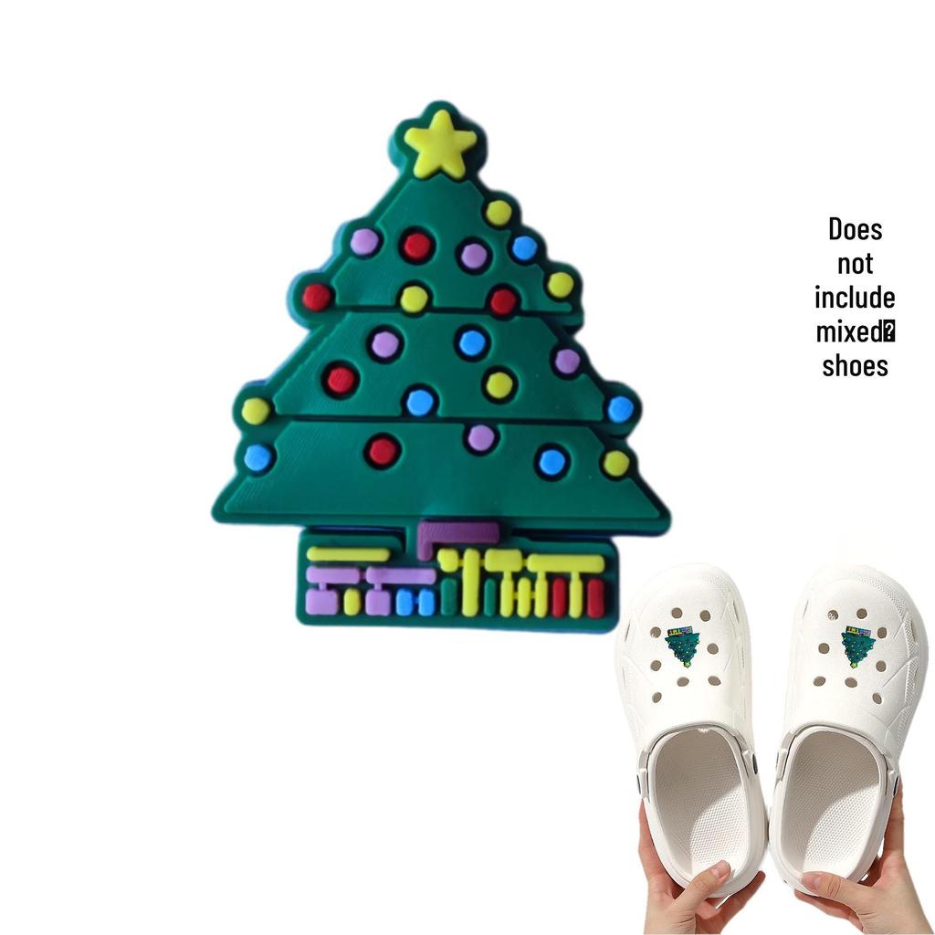 Detachable Christmas Shoe Buckle: PVC Flower Decoration for Hole Shoes