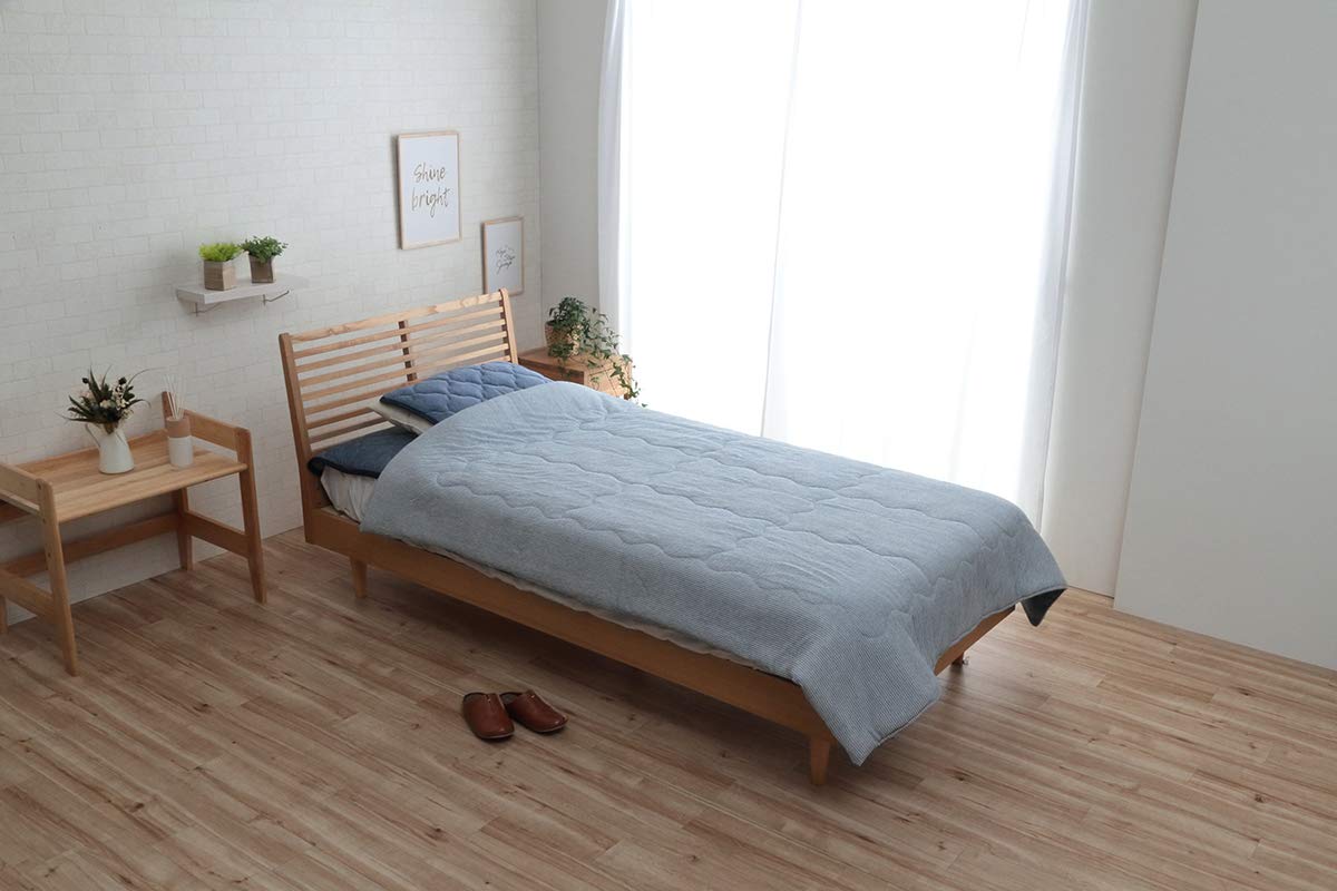 

IKEHIKO прохладный к коже 185 x 185 см темно-синий постельный комплект, одеяло, футон, Frisch, двуспальный, стирающийся, прохладный, освежающий, на ощупь, ворс, двусторонний, прибл.