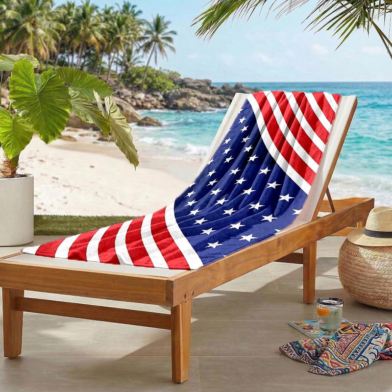 Amerikanische Flagge Mode Strandtuch: Ideal für Sommerabenteuer Weich, saugfähig und schnell trocknend geeignet zum Schwimmen und Baden