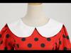 Retro-weißes Polka Dot Swing-Kleid mit großem Revers