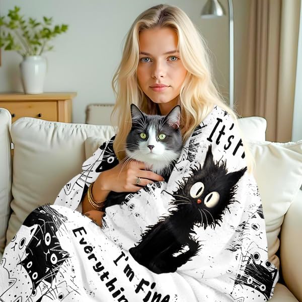 VIKAMA Cute Flanged Kitten Flannel Blanket Is Soft And Comfortable, An Air-Conditioned Blanket, And Suitable For All Seasons 100cmx150cm