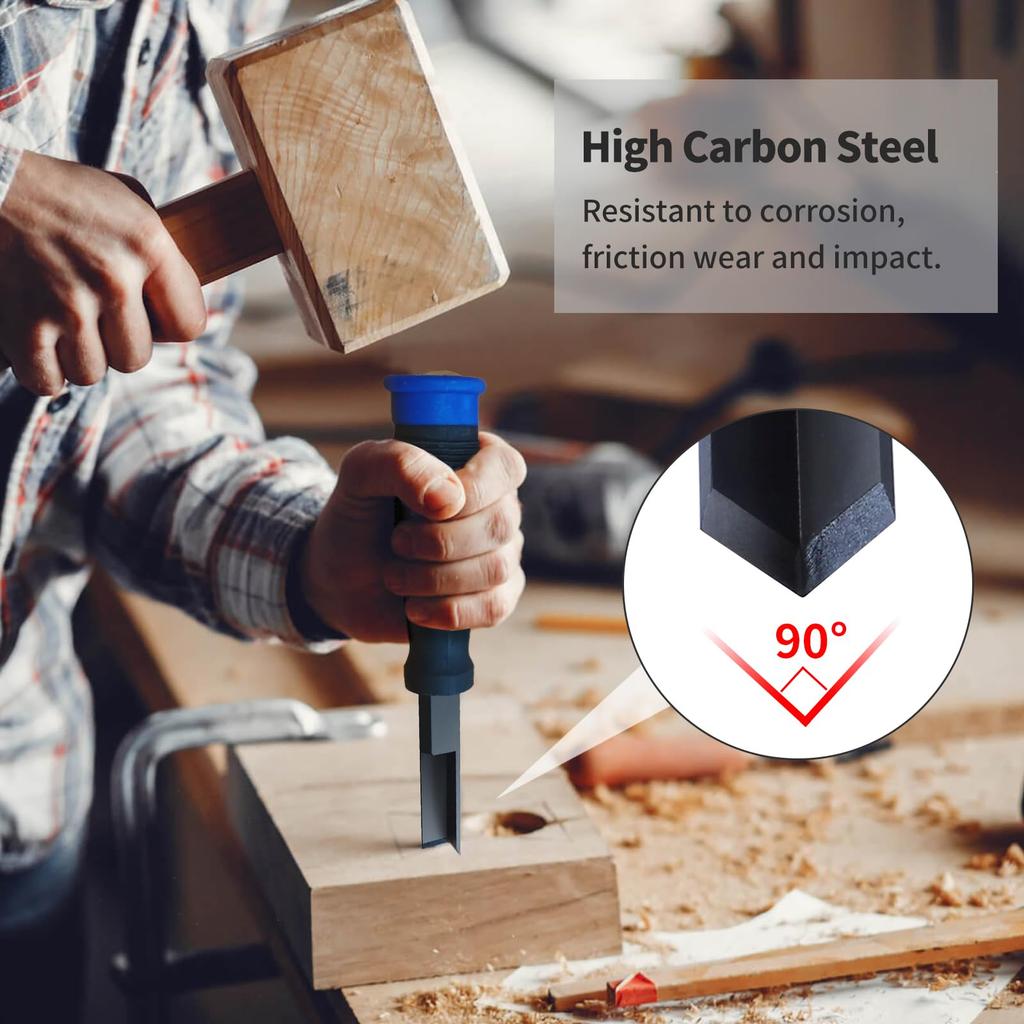 Chrome Vanadium Steel Right Angle Wood Chisel 90° Hinge Mortise Carving Grooving Tool for Woodworking