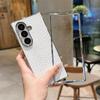 Leather Electroplate Frame Serpentine Phone Case for Samsung Galaxy Z Fold 7 6 5 4 3 Fold7 Fold6 ShockProof Protective Cover