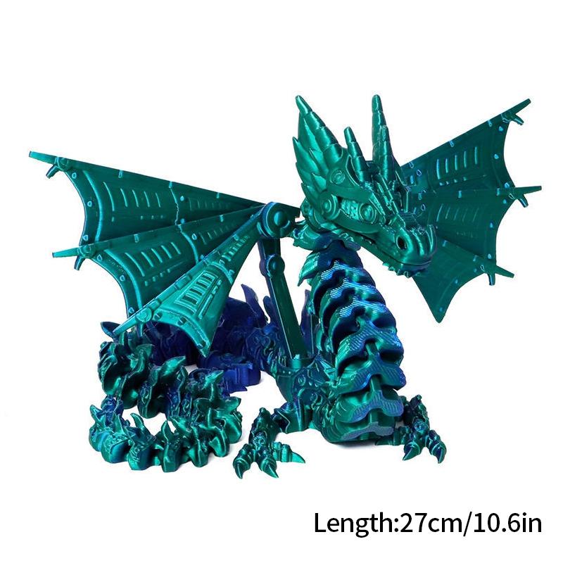 3D Printed Chinese Dragon Rotatable Dragons Kid Gifts Realistic Dragon Statue Landscaping Decoration Printed Figures Animals