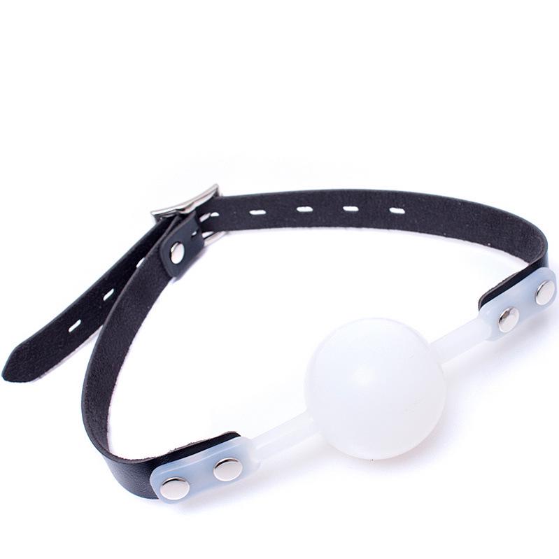 K9 Erwachsener Groß Silikon Knebel Weißer Ball 4,8cm Mundfessel