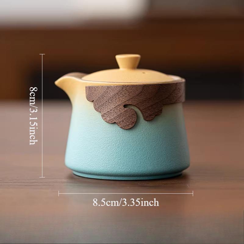 210ml Ceramic Gradient Handheld Pot Chinese Small Capacity Teapot Home Kung Fu Tea Set Anti Scalding Hand Tea Maker Tea Infuser