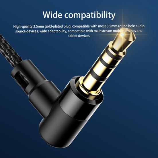 Kabelgebundene Ohrhörer Stereo zu Musik Hohe Surround-Klarheit beim Hören Anrufe 3dB Anrufe Gebogen