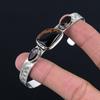 Trillion Mahogany Obsidian Gemstone Garnet Wife Bangle Jewelry Sterling Silver
