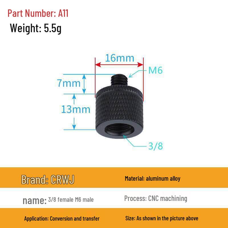 1/4 to 3/8 M4 M5 M6 M8 Screw Adapter for Tripod, Pan/Tilt Camera, Hot Shoe Mount & Light Stand