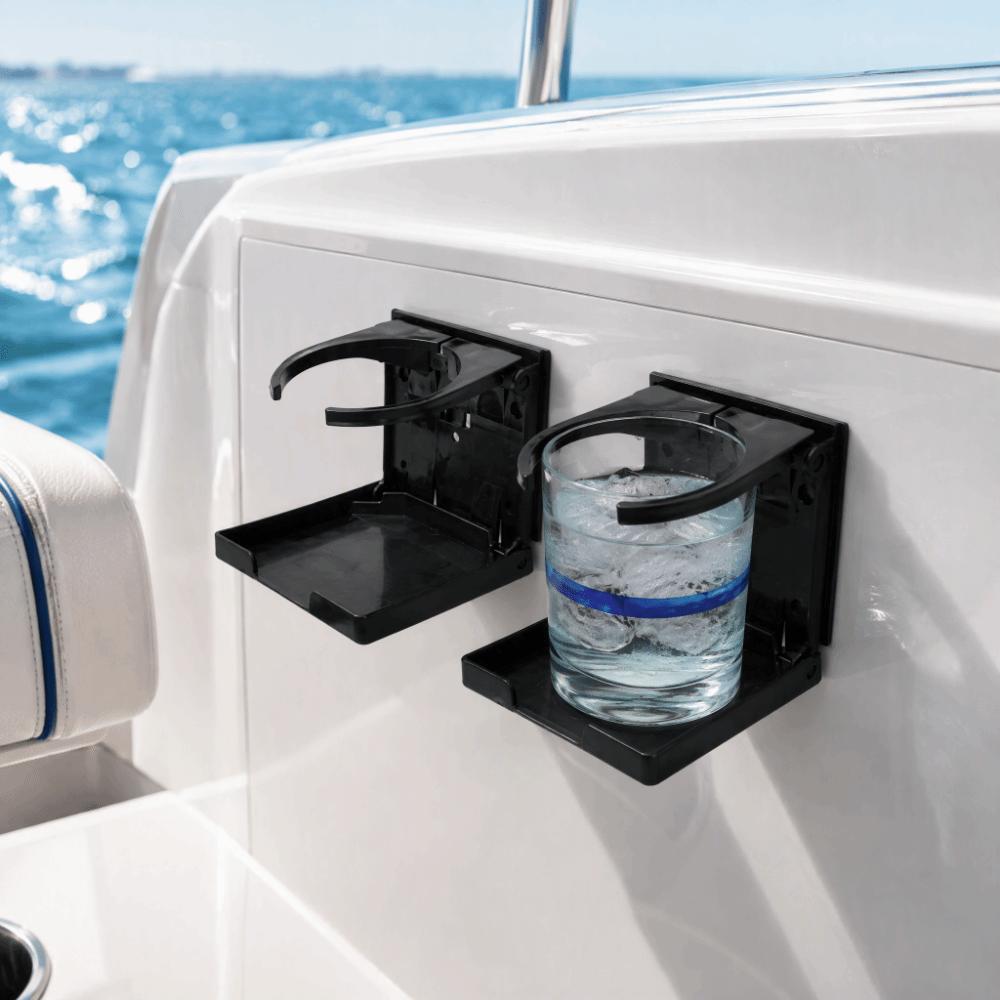 2pcs Black Folding Cup Holder Adjustable Folding Boat Cup Holder Adjustable Cup Holder For Boats