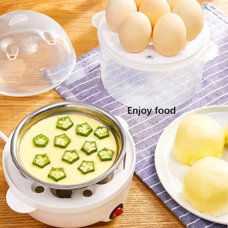 Multifunctional Electric Egg Boiler, Double Layer Egg Steamer and Poacher for Cooking Breakfast in Kitchen