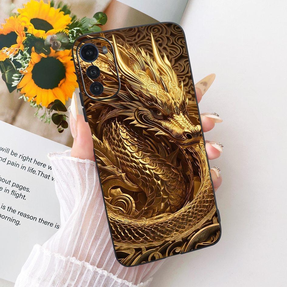 Silicone Case For Motorola Moto E32 E32s Cover Fashion Cartoon Dragon Painted Fundas Soft TPU Bumper For MotoE32 MotoE32s Casing