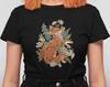 Fox T-shirt Women Forest Graphic Nature Plants Animal Motif Shirt Woman Birthday Gift T-shirt Botanical