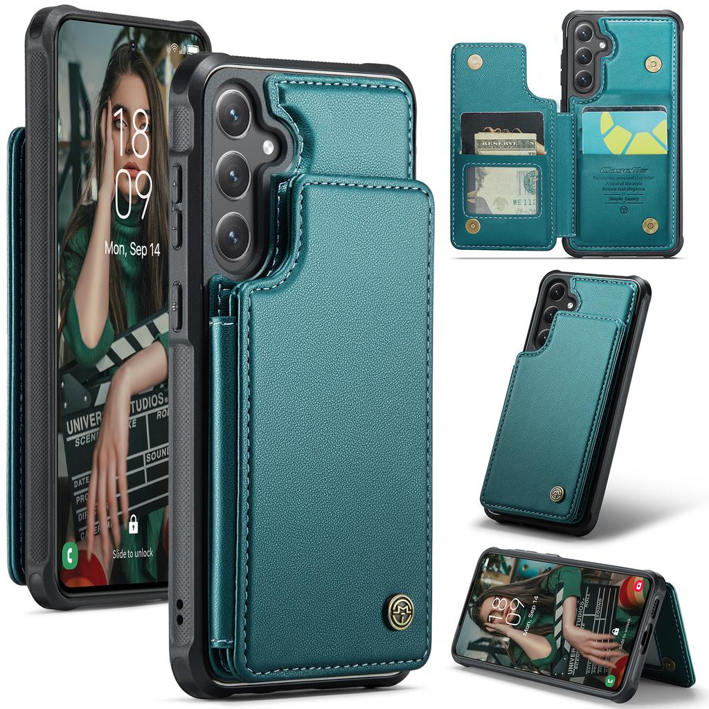 For Samsung Galaxy S25 Phone Case CASEME C22 Leather Back Cover with RFID Blocking Card Slots