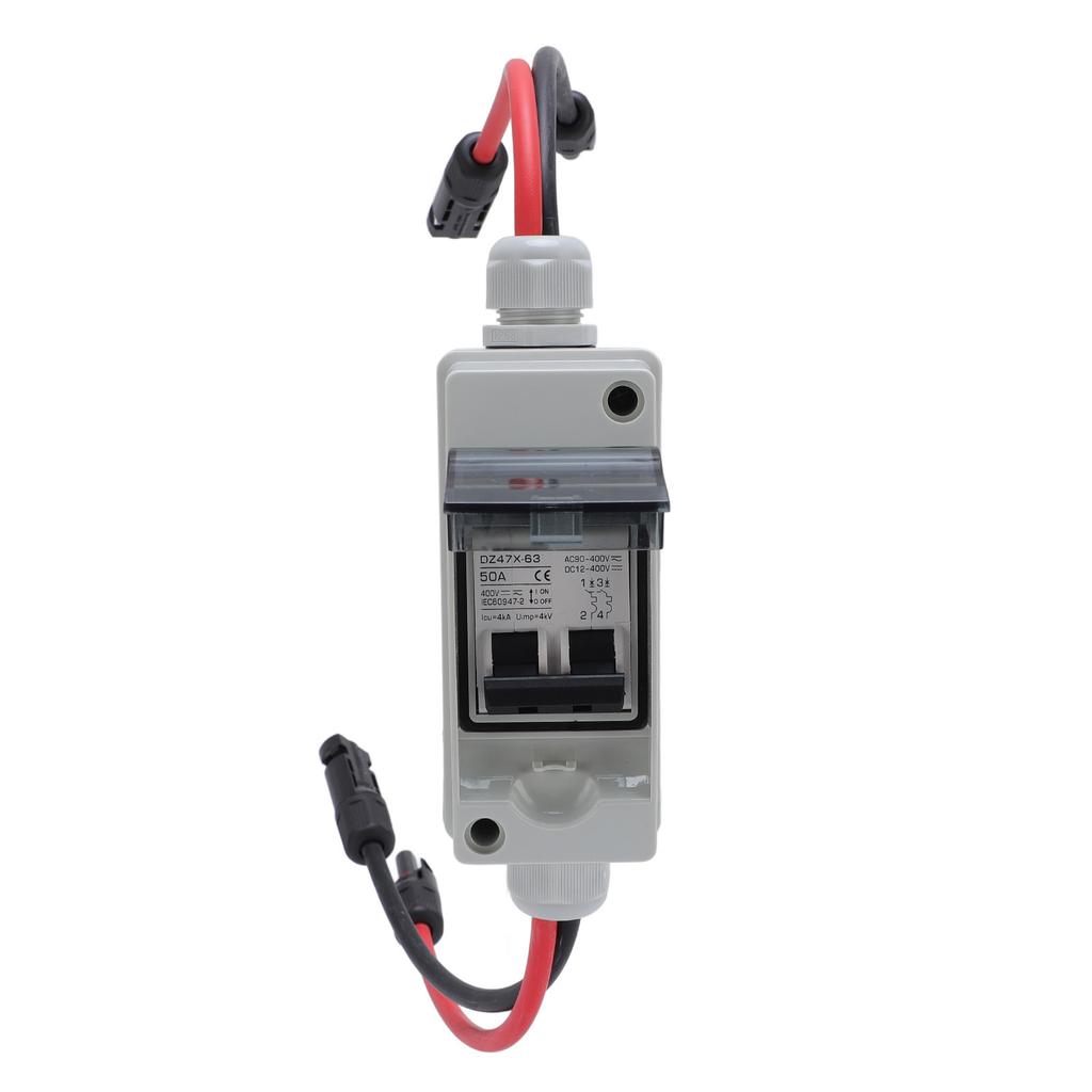 Solar Panel Disconnect Switch 50A 2P IP65 Water Proof Solar PV Circuit Breaker for PV Homes