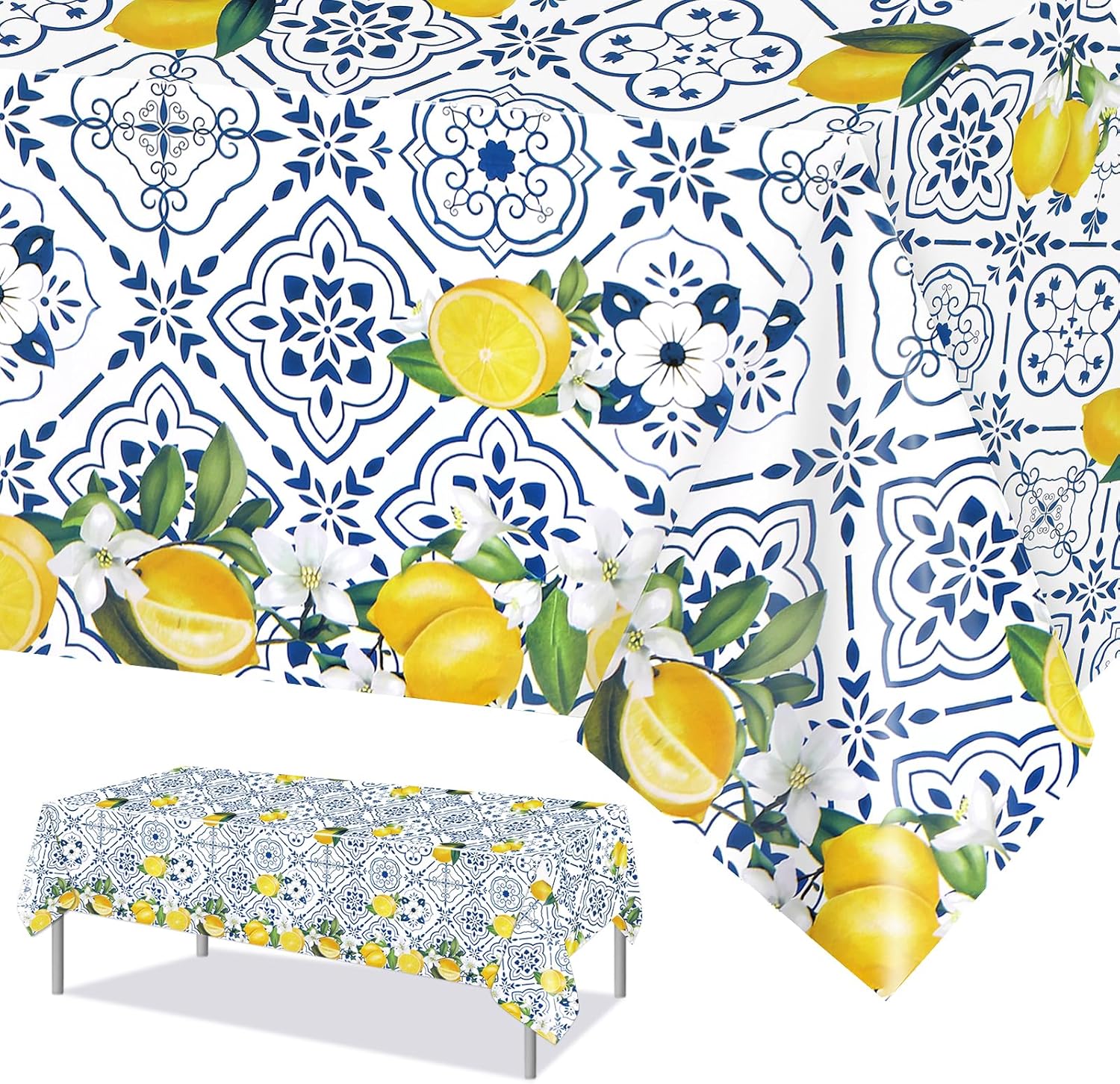 Onafhankelijkheidsdag Bloemenkrans Waterdichte Rechthoekige Tafelkleed Rood Blauw Bloemen Ster USA Vlag Tafelhoes voor Diner Keuken 140x140cm