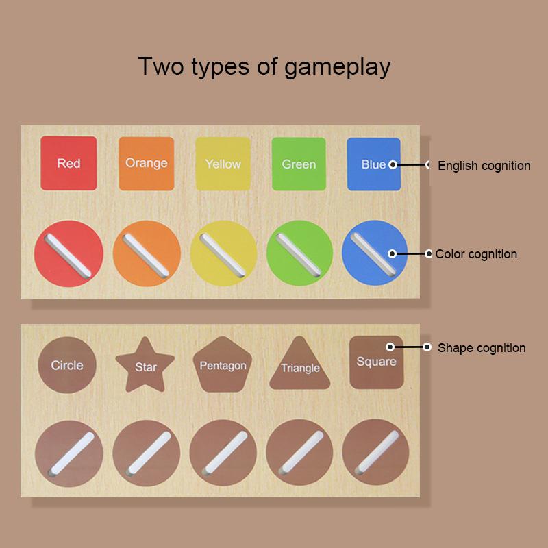 Non-Toxic Children'S Wooden Color Shape Classification Box Geometric Cognition Training Teaching Aid Table Game Educational Toys For Kids