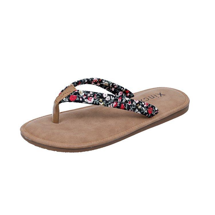 

Сандалии шлепанцы интернет-знаменитости женские летние носить на плоской подошве отпуск для ног цветочные пляжная обувь женские сандалии морской берег 35 чёрный