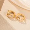 European-American Micro-inlaid Diamond Clover Earrings: Versatile, Fashionable Double Flower Ear Jewelry for Women