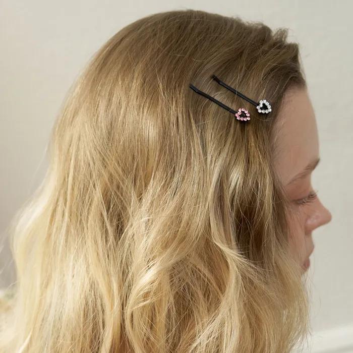 [2SET] heart cubic hair pin (2colors)