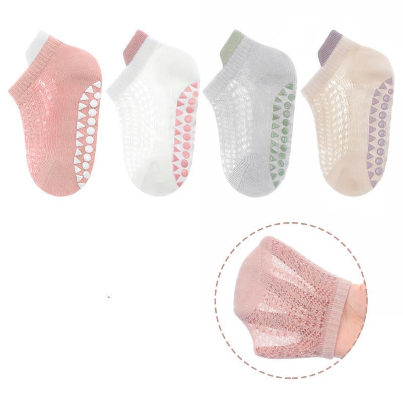 

4Pairs/set Children s Boys Girls Sock Summer Mesh Thin Kids Socks For Girls Casual Toddler Baby Short Floor Sock Anti-slip 0-5Y 3-5Years(L)