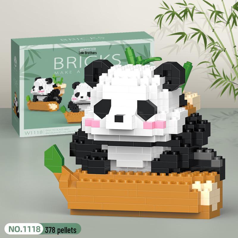 Panda Flower Micro Building Blocks - Assembly Toy for Kids, Compatible with Lego