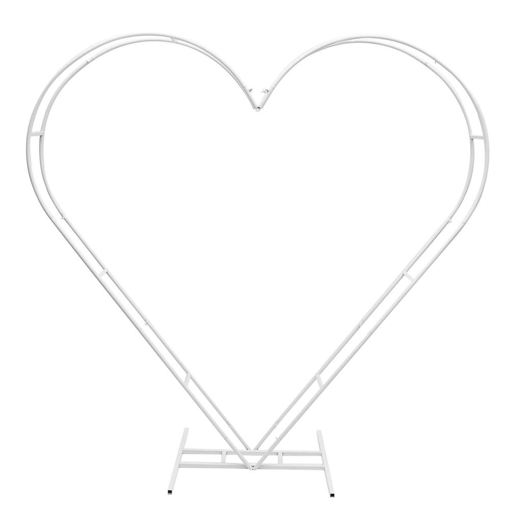 6.7FT Heart Shape Wedding Metal Backdrop Iron Arbors Background Stand for Floral Wedding Proposal Birthday Party Decorations
