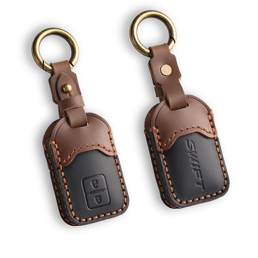 

KOKATO Smart Key for Suzuki Swift Series 2023 Logo Dirt Scratch Drop No Radio 2 Buttons Case/Keychain ZC/ZD (December - Present) - Leather, Included, чёрный
