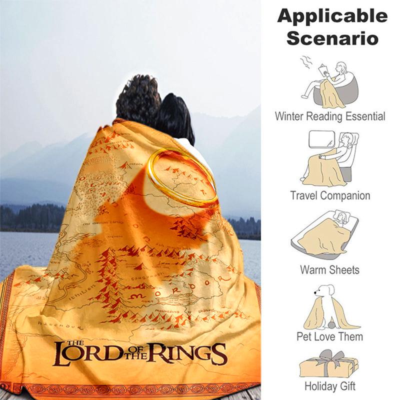 1pc Blanket The Lord of the Rings2 Print Design, Lightweight Blanket for Sofa, Bed- Soft &Warm, Gift for All Seasons like Christmas, Halloween